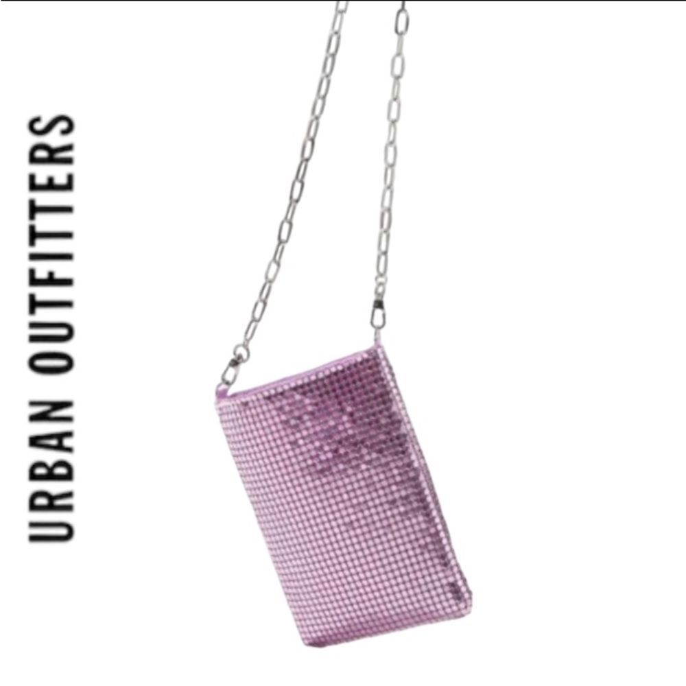 NEW UO Urban Outfitters Cleo Pink Chainmail Crossbody Pouch Purse